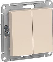 Выключатель без рамки Systeme Electric AtlasDesign 2-кл. бежевый быстрозажим. клем. картинка